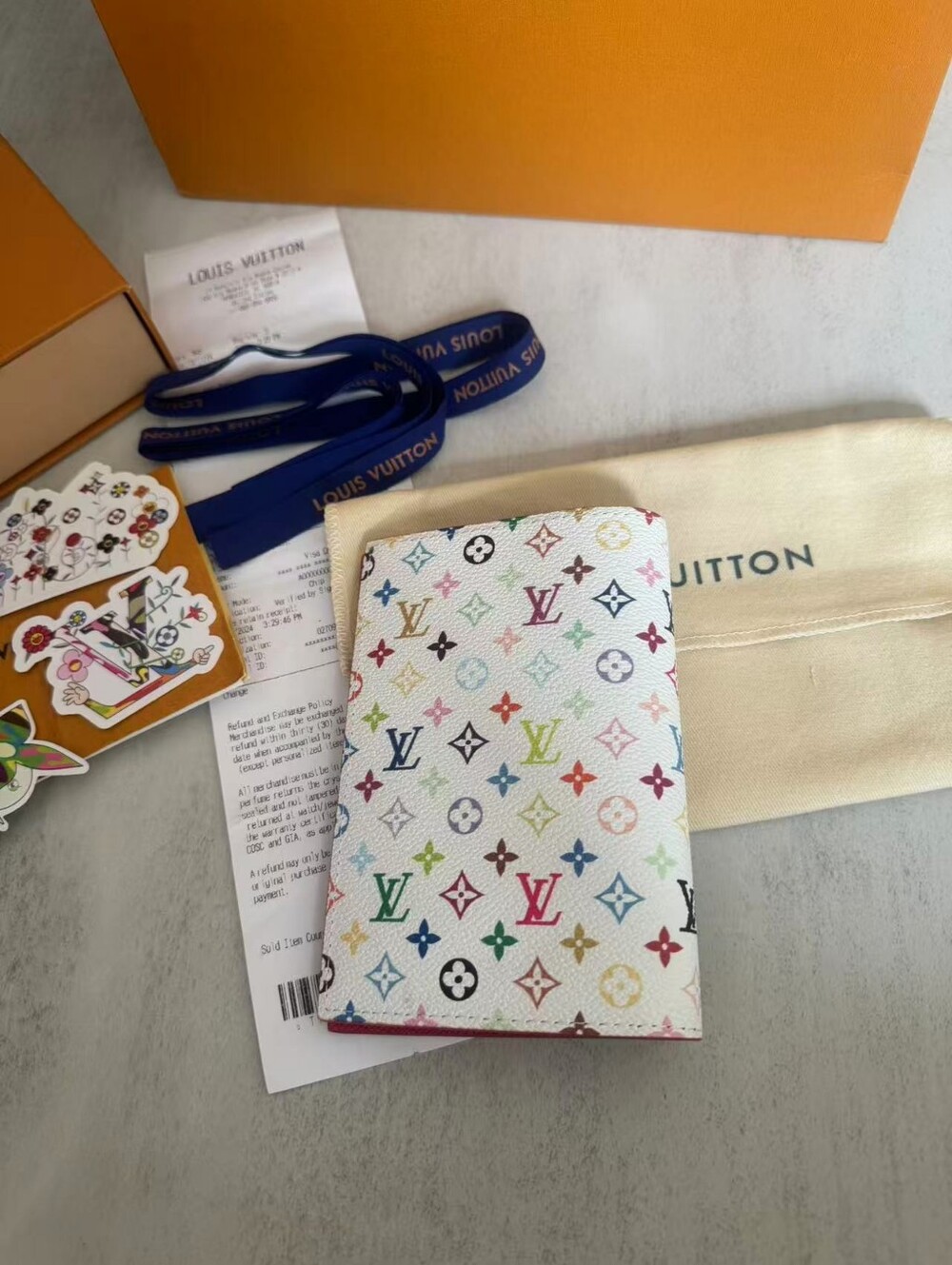 Louis Vuitton White Multicolor Monogram Card Holder